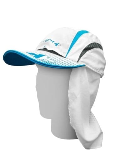 Fitness Mania - RaidLight Saharan Running Cap with Removable Neck Flap - White/Blue