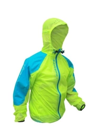 Fitness Mania - RaidLight Ultralight Waterproof & Breathable Unisex Trail Running Jacket - Lime Green/Blue