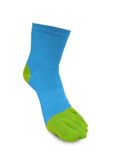 Fitness Mania - Raidlight 5-Toes Mens Socks - Electric Blue/Lime Green