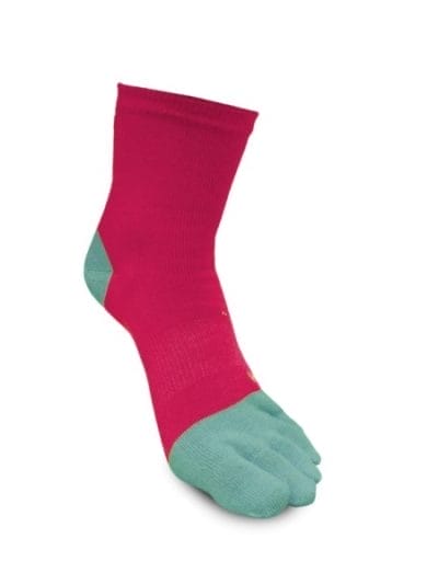 Fitness Mania - Raidlight 5-Toes Womens Socks - Raspberry/Turquoise