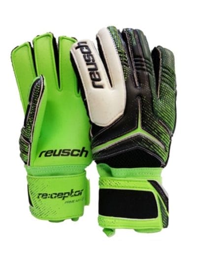 Fitness Mania - Reusch Receptor Prime M1 Soccer Goalkeeper Gloves - Black/Green