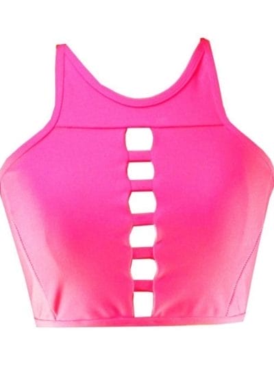 Fitness Mania - Rhapso Designs Womens Crop Top - Hot Pink