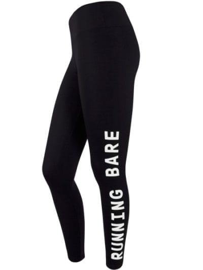 Fitness Mania - Running Bare High Rise Word On The Street Full Length Womens Training Tights - Black/White