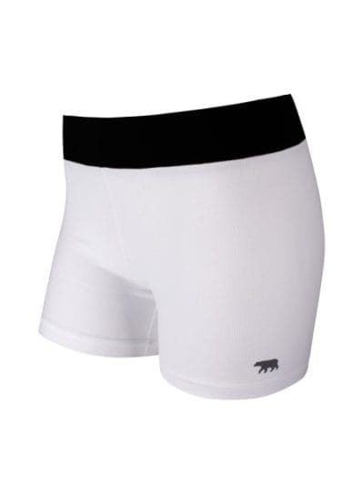Fitness Mania - Running Bare Meghan Pro Circuit Womens Tight Shorts - White/Black