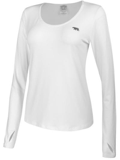 Fitness Mania - Running Bare Warm Down Long Sleeved Womens Marathon Top - White