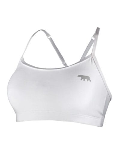 Fitness Mania - Running Bare Womens Push Up Crop Top - White
