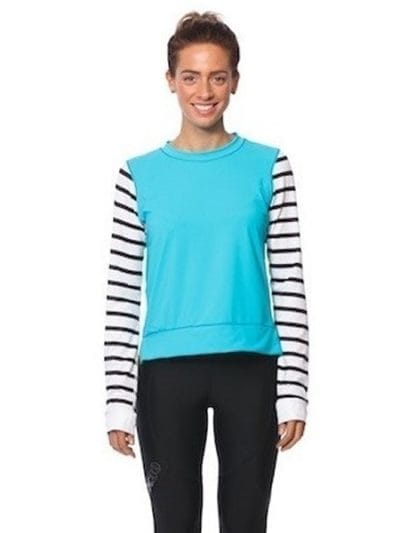 Fitness Mania - SIX30 Womens Long Sleeve Top - Blue Stripe