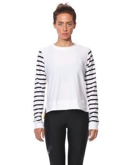 Fitness Mania - SIX30 Womens Long Sleeve Top - White Stripe