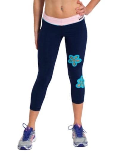 Fitness Mania - Sara Crave Flora Womens Fitness Tights - Blue