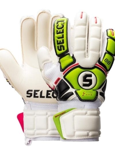 Fitness Mania - Select Glove 88 Kids Soccer Goalkeeper Gloves - White/Black/Green