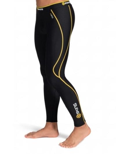 Fitness Mania - Skins A200 Mens Thermal Compression Long Tights - Black/Yellow