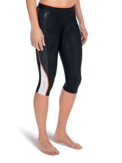 Fitness Mania - Skins A200 Womens Compression 3/4 Tights - Black/Papaya