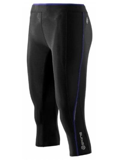 Fitness Mania - Skins A200 Womens Compression 3/4 Tights - Black/Ultra Violet