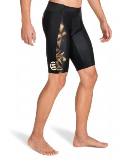 Fitness Mania - Skins A400 Mens Compression Half Tights (2016) - Black/Gold