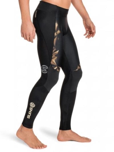 Fitness Mania - Skins A400 Mens Compression Long Tights (2016) - Black/Gold