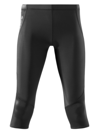 Fitness Mania - Skins A400 Womens 3/4 Tights - Black with Silver Highlights