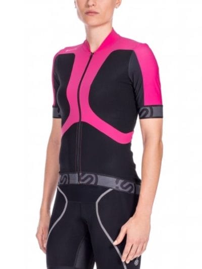 Fitness Mania - Skins Cycle Womens Short Sleeve Jersey Tremola - Black/Pink