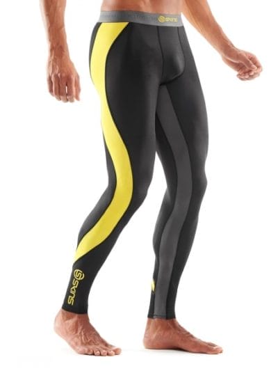 Fitness Mania - Skins DNAmic Mens Compression Long Tights - Black/Citron