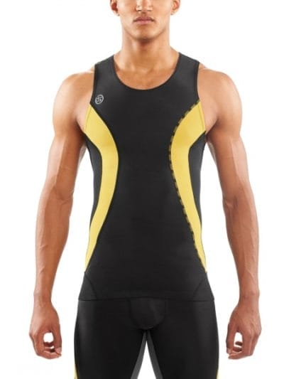 Fitness Mania - Skins DNAmic Mens Compression Sleeveless Top - Black/Citron