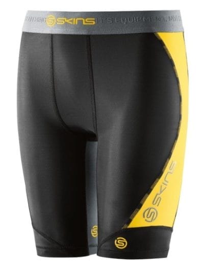 Fitness Mania - Skins DNAmic Youth Kids Compression Half Tights - Black/Citron