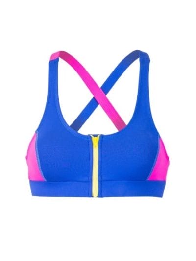 Fitness Mania - Sport Le Moda Elle Womens Sports Crop Top - Blue/Pink