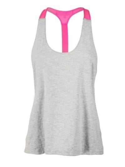 Fitness Mania - Sport Le Moda Estelle Baggy Womens Training Singlet - Grey/Pink