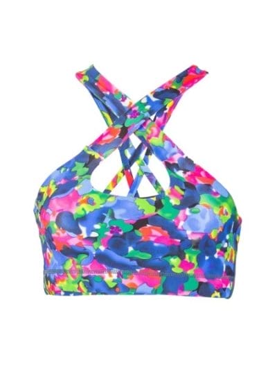 Fitness Mania - Sport Le Moda Loopsy Womens Sports Crop Top - Camo Pop Print