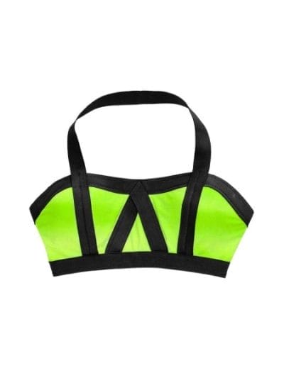 Fitness Mania - Sport Le Moda Xena Womens Training Crop Top - Black/Lime