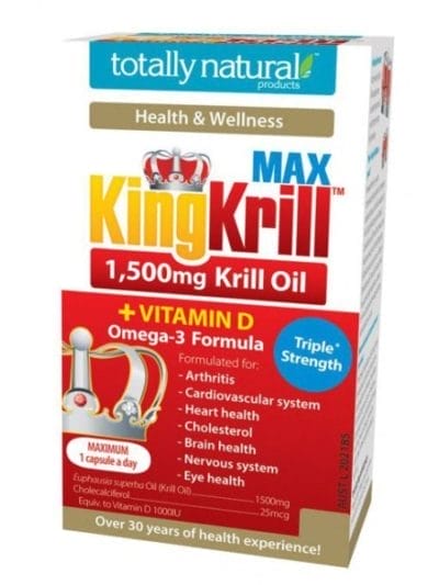 Fitness Mania - Totally Natural King Krill Max Red Krill Oil + Vitamin D - 30 Capsules