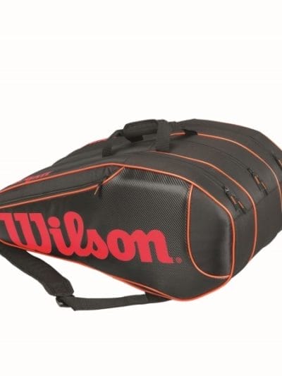 Fitness Mania - Wilson Burn Team 12 Pack Tennis Racquet Bag - Black/Red