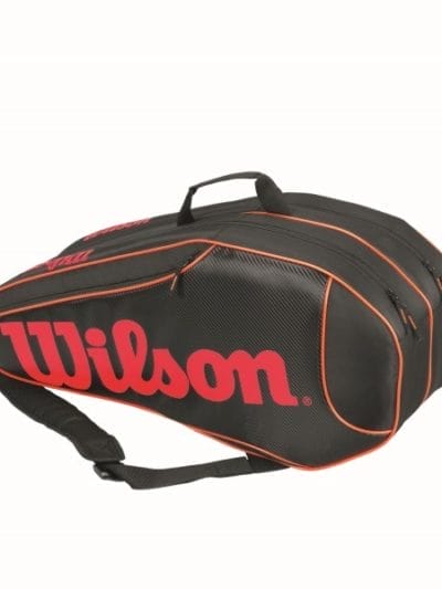 Fitness Mania - Wilson Burn Team 6 Pack Tennis Racquet Bag - Black/Red