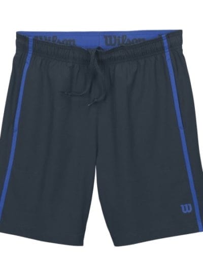 Fitness Mania - Wilson Colorblock Stir Woven 8 Inch Mens Tennis Shorts - Coal/Blue Iris
