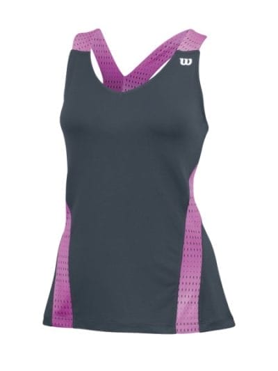 Fitness Mania - Wilson Colorflight V-Neck Womens Tennis Tank Top - Coal/Peony