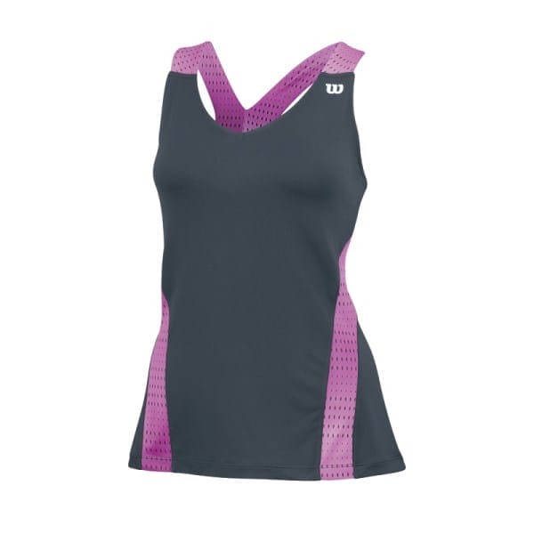Fitness Mania - Wilson Colorflight V-Neck Womens Tennis Tank Top - Coal/Peony