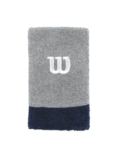 Fitness Mania - Wilson Extra Wide Tennis Wristband - Grey/Navy