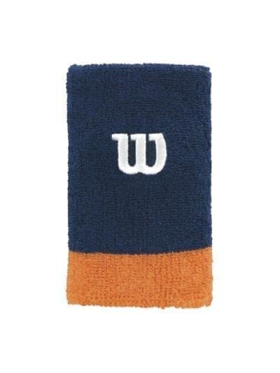 Fitness Mania - Wilson Extra Wide Tennis Wristband - Navy/Clementine