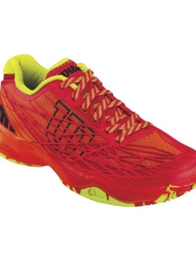 Fitness Mania - Wilson Kaos AC Mens Tennis Shoes - Tomato Red/Wilson Red/Solar Lime