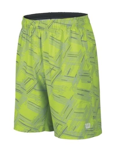 Fitness Mania - Wilson Perpective Print 8" Kids Boys Tennis Shorts - Granny Green/Granny Green Print/Silver