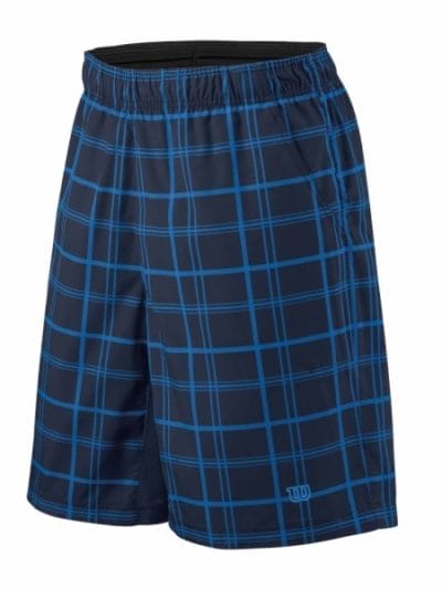 Fitness Mania - Wilson Rush Plaid 8 Inch Kids Boys Tennis Shorts - Mid Navy