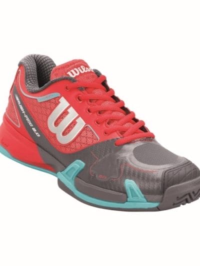 Fitness Mania - Wilson Rush Pro 2.0 AC Womens Tennis Shoes - Papaya/Coal/Dark Mint Ice