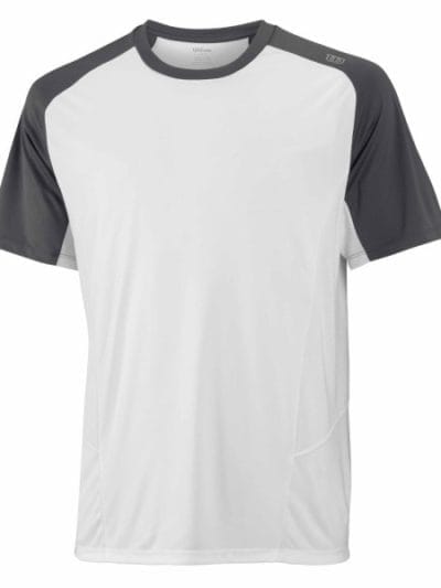 Fitness Mania - Wilson Solana Colorblock Mens Crew Tennis T-Shirt - White