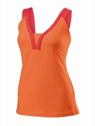 Fitness Mania - Wilson Solana V-Neck Womens Tennis Tank Top - Coral/Cherry