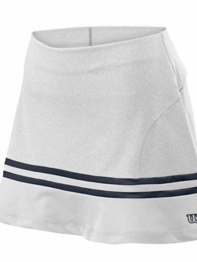 Fitness Mania - Wilson Specialist 13.5" Ruffle Womens Tennis Skirt - White/Mid Navy