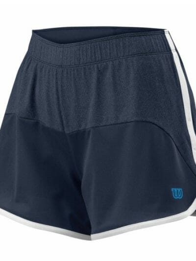 Fitness Mania - Wilson Specialist Knit 2-in-1 Womens Tennis Shorts - Mid Navy/White