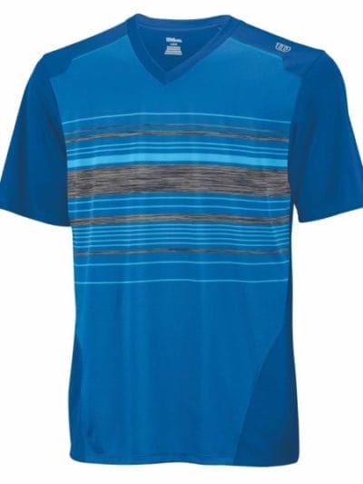 Fitness Mania - Wilson Specialist Stripe V-Neck Kids Boys Tennis T-Shirt - Pool