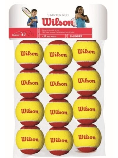 Fitness Mania - Wilson Starter Game Tennis Balls - 12 Ball Pack - Red