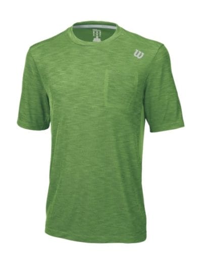 Fitness Mania - Wilson Textured Crew Mens Tennis T-Shirt - Meadow Green/Silver