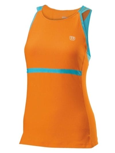 Fitness Mania - Wilson Up A Set - Womens Tennis Tank Top - Orange/Oceana