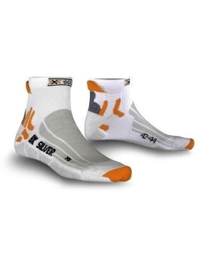 Fitness Mania - X-Socks Biking Silver Socks - Silver/Orange/White