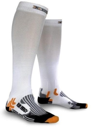 Fitness Mania - X-Socks Run Energizer V 2.0 Compression Socks - White/Orange/Black